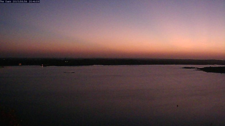 Lake Travis webcam, August 6, 2015 7:50 PM CT