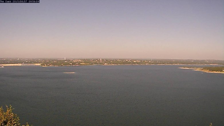 Lake Travis webcam, August 7, 2015 9:05 AM CT
