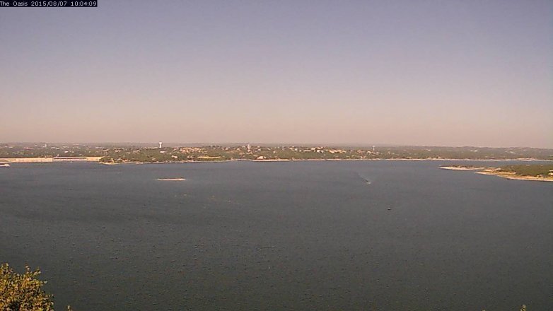 Lake Travis webcam, August 7, 2015 9:10 AM CT
