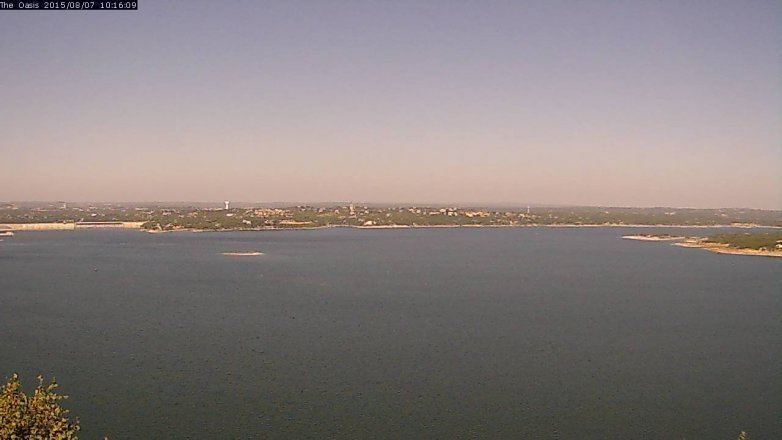 Lake Travis webcam, August 7, 2015 9:25 AM CT