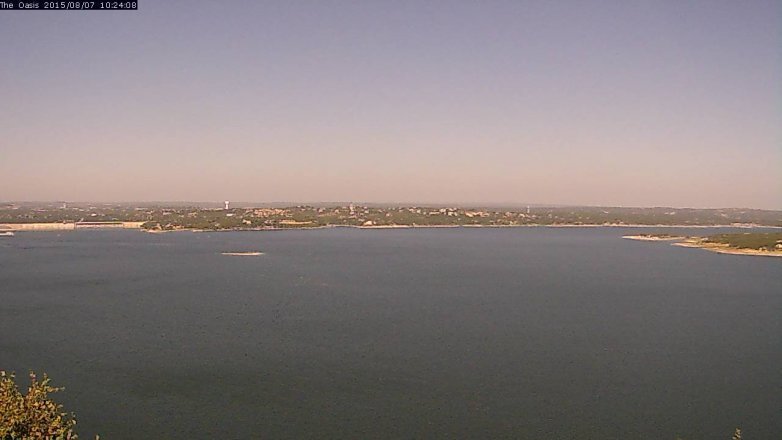 Lake Travis webcam, August 7, 2015 9:30 AM CT