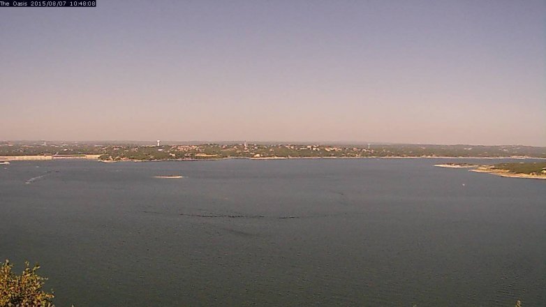 Lake Travis webcam, August 7, 2015 9:55 AM CT