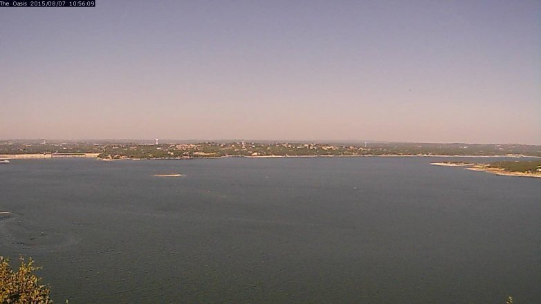 Lake Travis webcam, August 7, 2015 10:05 AM CT