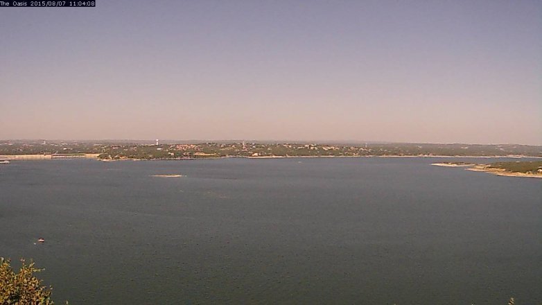 Lake Travis webcam, August 7, 2015 10:10 AM CT