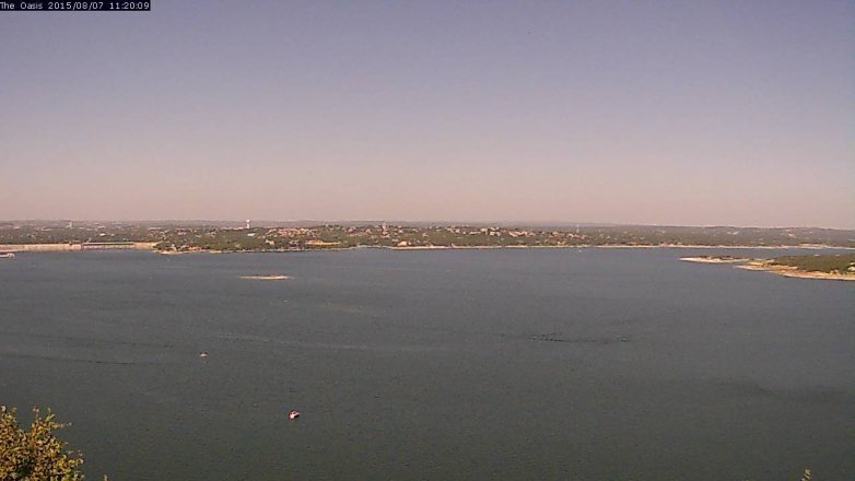 Lake Travis webcam, August 7, 2015 10:25 AM CT