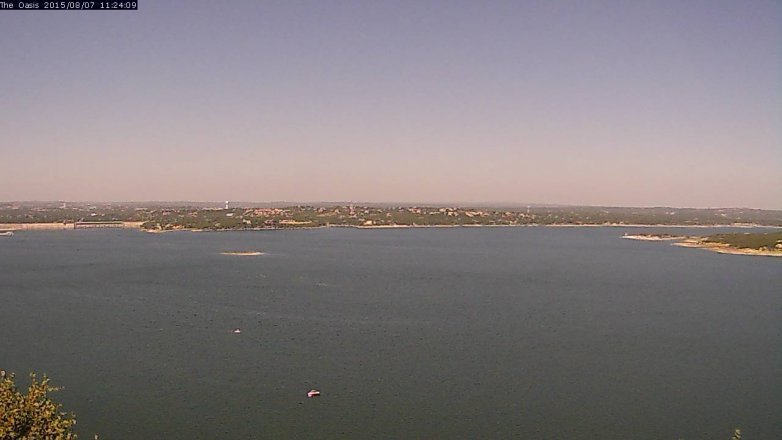 Lake Travis webcam, August 7, 2015 10:30 AM CT