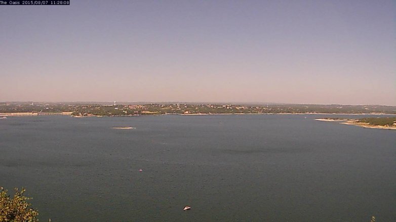 Lake Travis webcam, August 7, 2015 10:35 AM CT