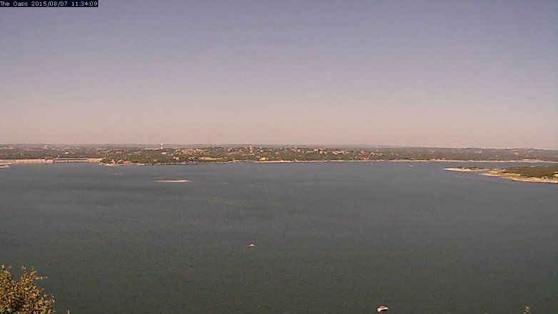 Lake Travis webcam, August 7, 2015 10:40 AM CT