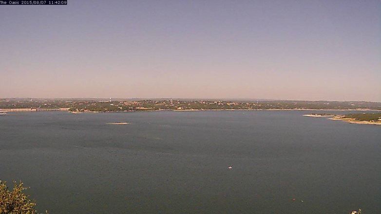 Lake Travis webcam, August 7, 2015 10:50 AM CT