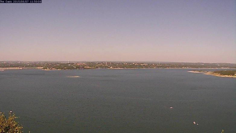 Lake Travis webcam, August 7, 2015 10:55 AM CT