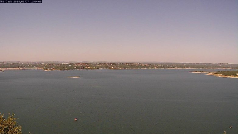 Lake Travis webcam, August 7, 2015 11:10 AM CT