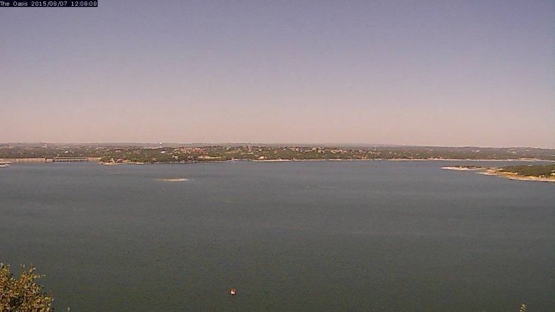 Lake Travis webcam, August 7, 2015 11:15 AM CT