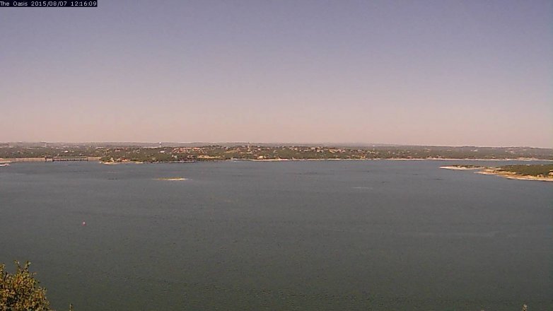 Lake Travis webcam, August 7, 2015 11:20 AM CT
