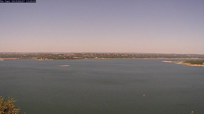 Lake Travis webcam, August 7, 2015 11:25 AM CT