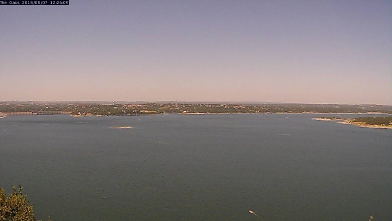 Lake Travis webcam, August 7, 2015 11:30 AM CT