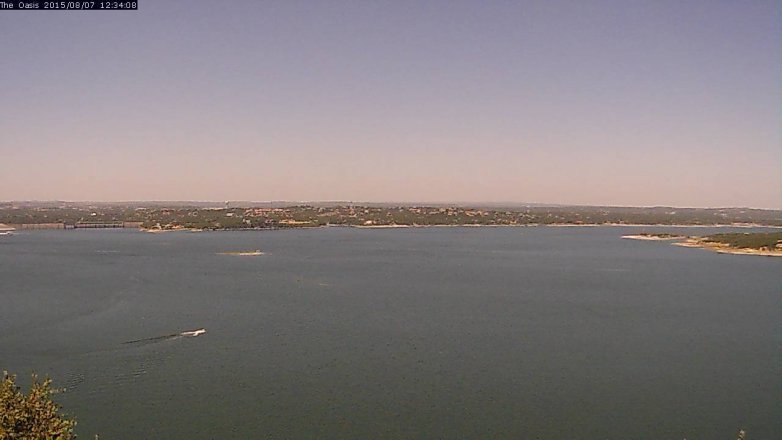 Lake Travis webcam, August 7, 2015 11:40 AM CT