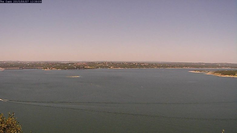 Lake Travis webcam, August 7, 2015 11:45 AM CT