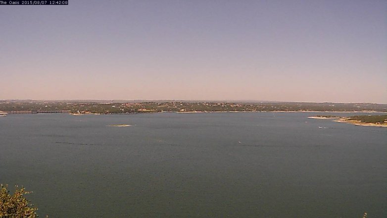 Lake Travis webcam, August 7, 2015 11:50 AM CT