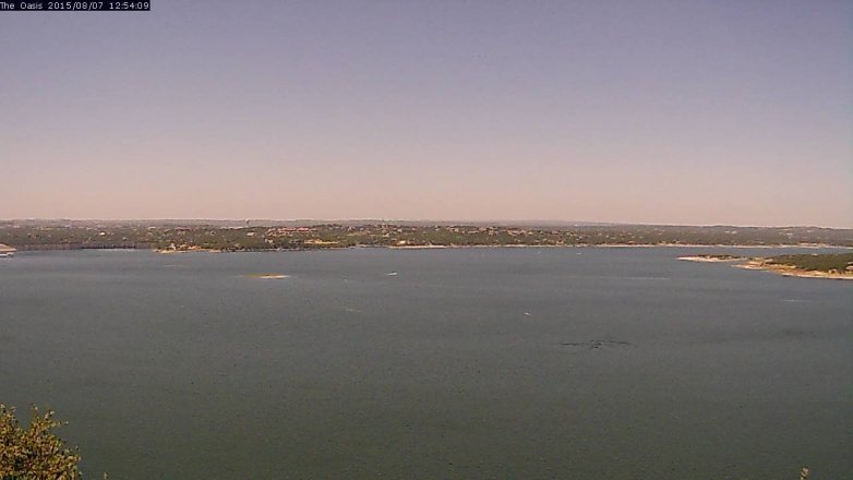 Lake Travis webcam, August 7, 2015 12:00 PM CT