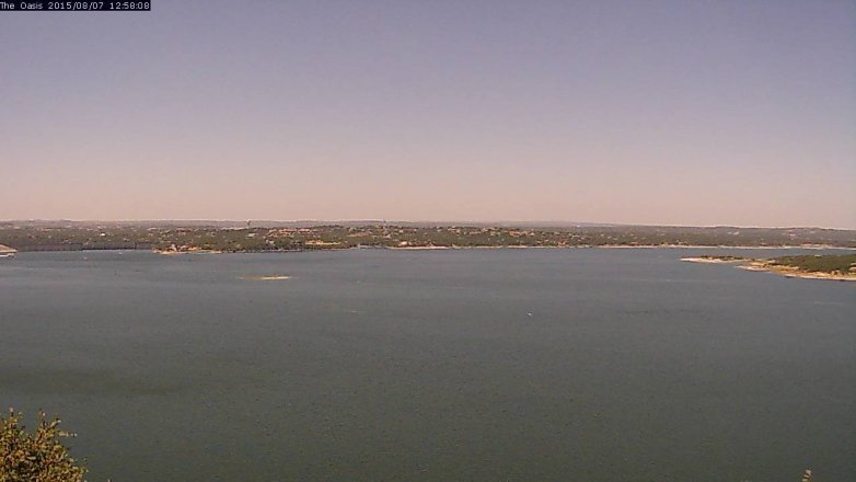 Lake Travis webcam, August 7, 2015 12:05 PM CT