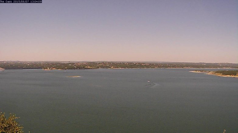 Lake Travis webcam, August 7, 2015 12:10 PM CT