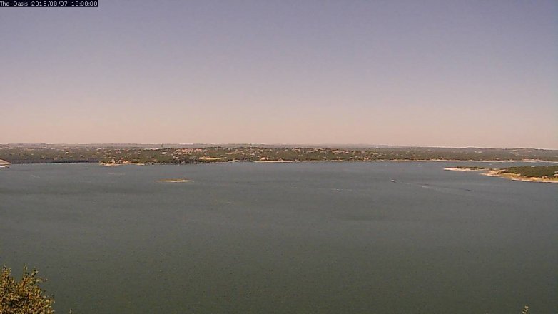 Lake Travis webcam, August 7, 2015 12:15 PM CT