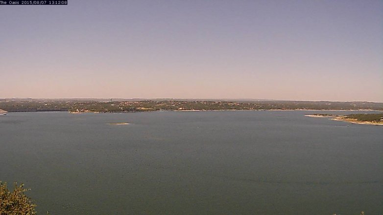 Lake Travis webcam, August 7, 2015 12:20 PM CT