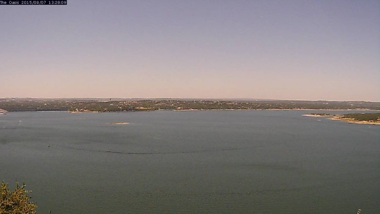 Lake Travis webcam, August 7, 2015 12:35 PM CT