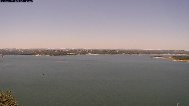 Lake Travis webcam, August 7, 2015 12:40 PM CT