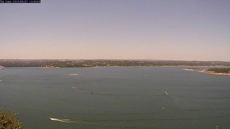 Lake Travis webcam, August 7, 2015 12:50 PM CT