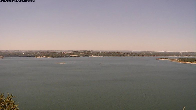 Lake Travis webcam, August 7, 2015 1:00 PM CT