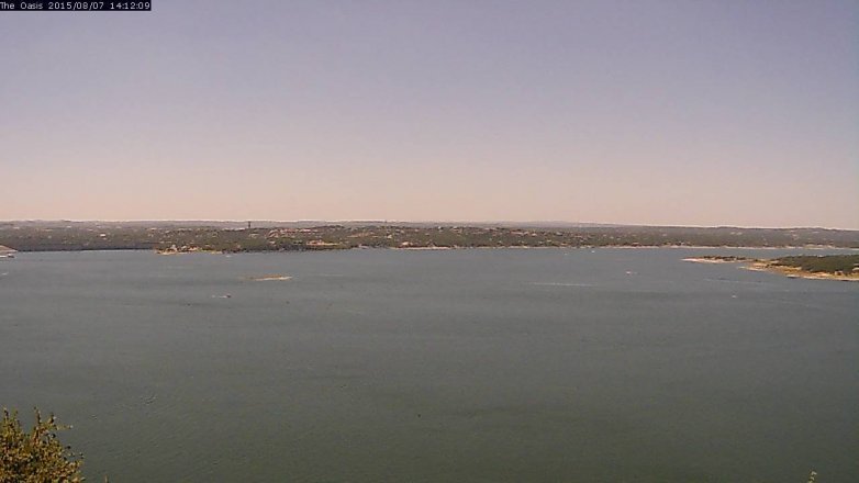 Lake Travis webcam, August 7, 2015 1:20 PM CT