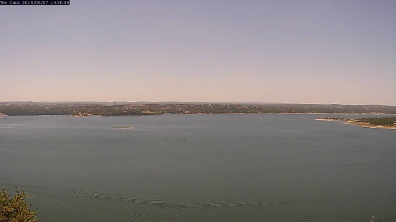 Lake Travis webcam, August 7, 2015 1:25 PM CT