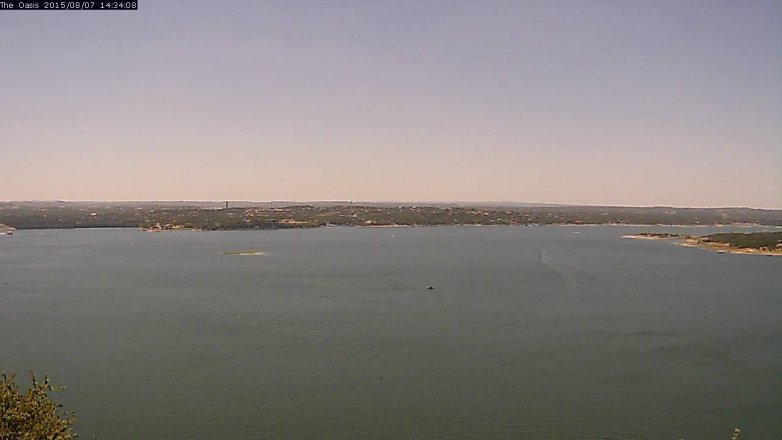 Lake Travis webcam, August 7, 2015 1:40 PM CT