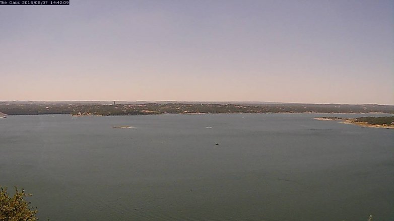 Lake Travis webcam, August 7, 2015 1:50 PM CT