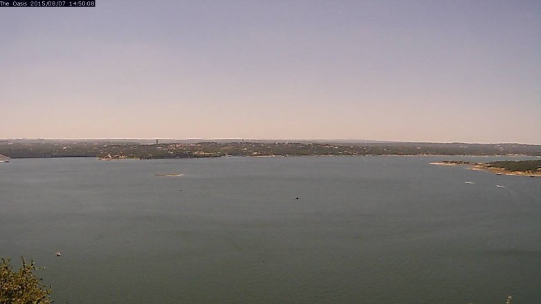 Lake Travis webcam, August 7, 2015 1:55 PM CT