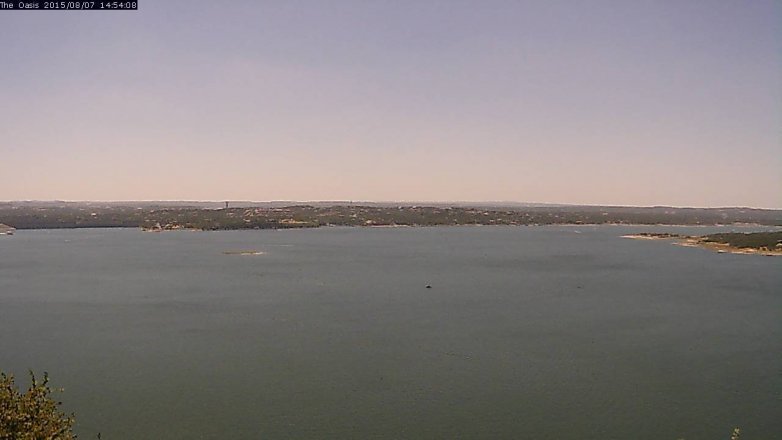 Lake Travis webcam, August 7, 2015 2:00 PM CT
