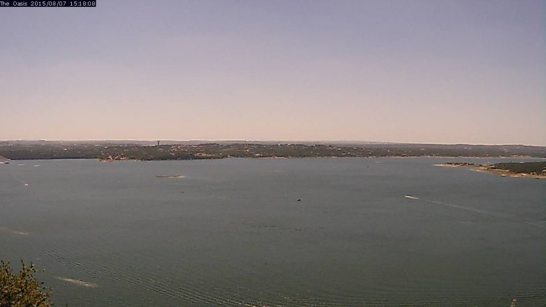 Lake Travis webcam, August 7, 2015 2:25 PM CT