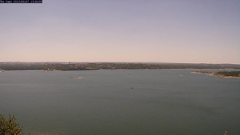 Lake Travis webcam, August 7, 2015 2:30 PM CT