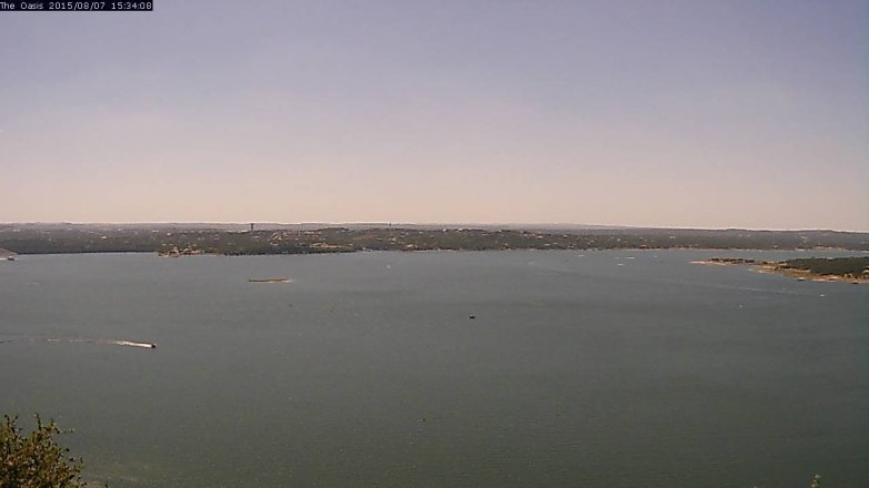 Lake Travis webcam, August 7, 2015 2:40 PM CT