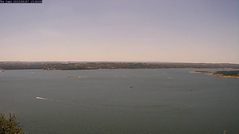 Lake Travis webcam, August 7, 2015 2:45 PM CT
