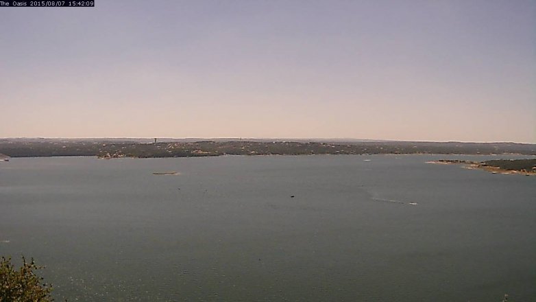 Lake Travis webcam, August 7, 2015 2:50 PM CT