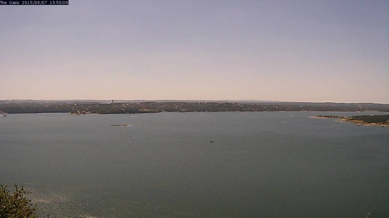 Lake Travis webcam, August 7, 2015 2:55 PM CT