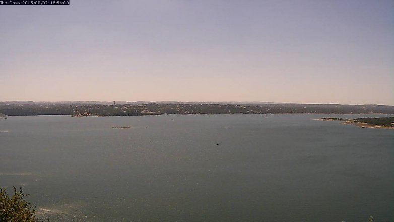 Lake Travis webcam, August 7, 2015 3:00 PM CT
