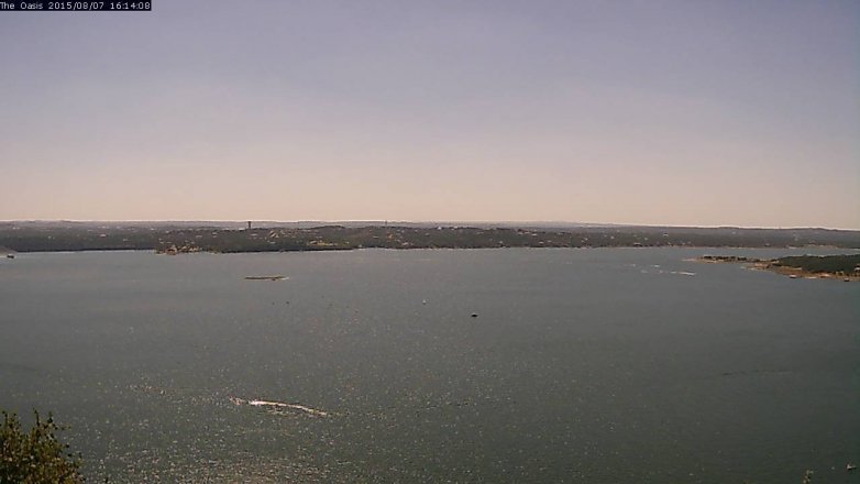 Lake Travis webcam, August 7, 2015 3:20 PM CT
