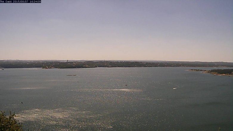 Lake Travis webcam, August 7, 2015 3:30 PM CT