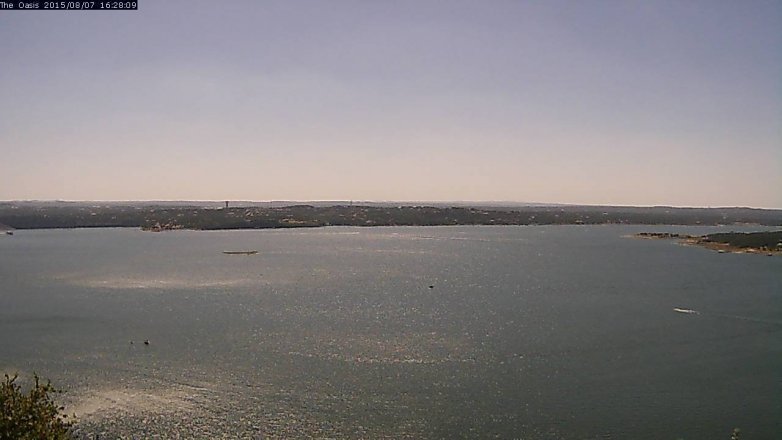 Lake Travis webcam, August 7, 2015 3:35 PM CT