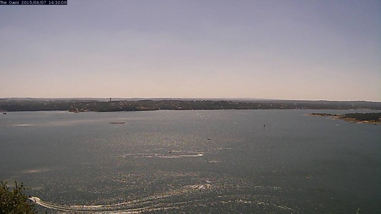 Lake Travis webcam, August 7, 2015 3:40 PM CT