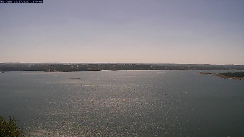 Lake Travis webcam, August 7, 2015 3:50 PM CT