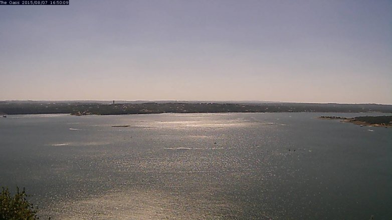 Lake Travis webcam, August 7, 2015 3:55 PM CT